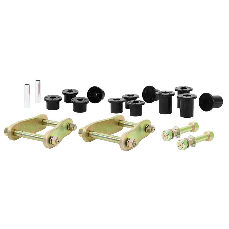 Whiteline Rear Leaf Spring - Bushing and Greaseable Shackle/Pin Kit to Suit Nissan Navara D23 4wd Leaf Spring | WEK110